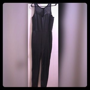 Faux leather romper